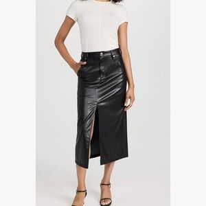 Rag & Bone Sid Faux Leather Midi Skirt NWT